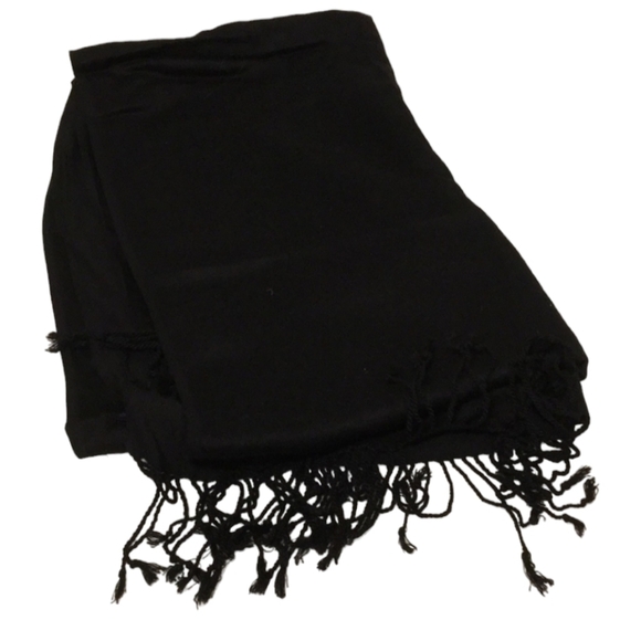 JONES NEW YORK BLACK 100% VISCOSE SCARF XL - Picture 7 of 7